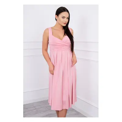 marka niezdefiniowana Dress with wide straps powdered pink