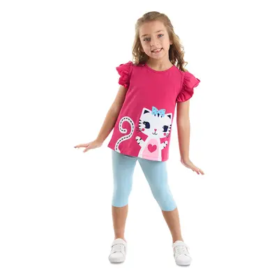 Denokids Frilly Kitten Girl's T-shirt Tights Set