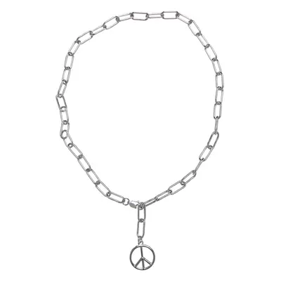 Y Chain Peace Necklace - Silver Color