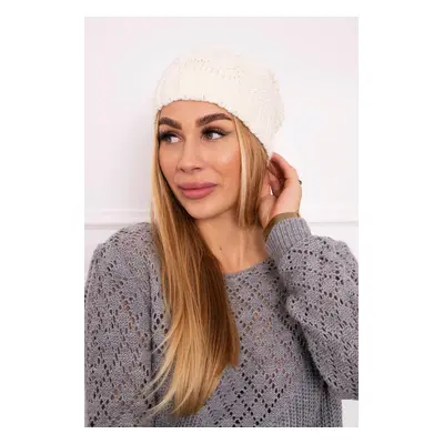 marka niezdefiniowana Cap with fleece Justyna K253 ecru