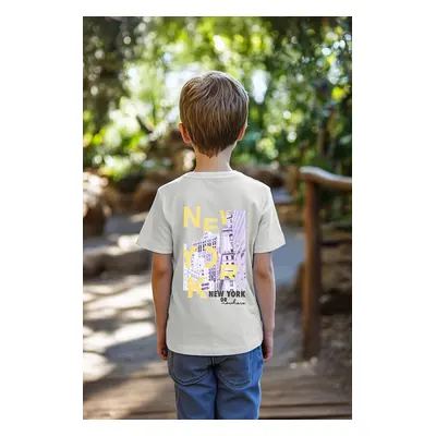 Trendyol Gray Boy Back Printed Knitted T-Shirt