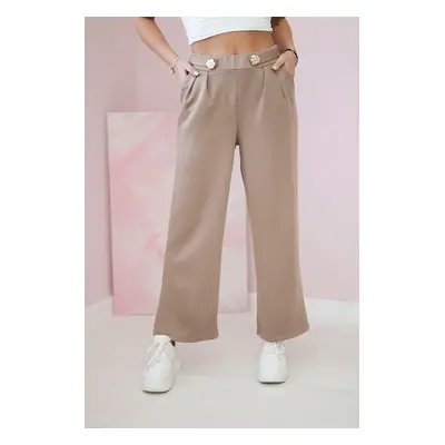 Kesi Włoski Wide-leg trousers buttery-fabric fango