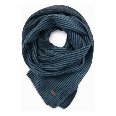 Ombre Knitted men's two-tone striped scarf - navy blue and sea