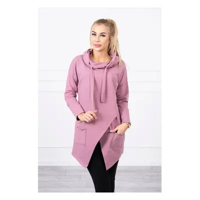 Tunic with clutch front Oversize dark pink