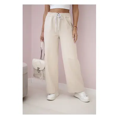 Włoski Punto pants with wide legs beige