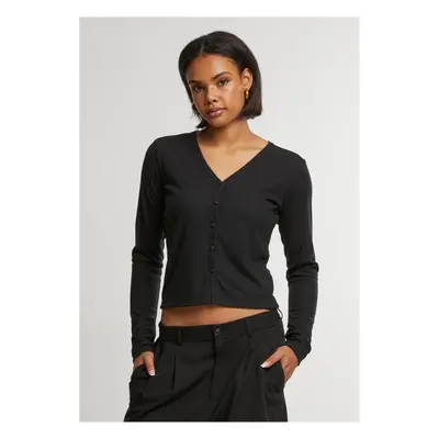 Women's ribbed cardigan black