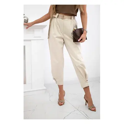 Kesi Włoski Summer Punto trousers with leg closure dark beige