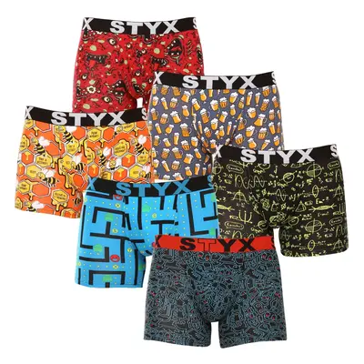 6PACK men's boxers Styx long art sports rubber multicolored