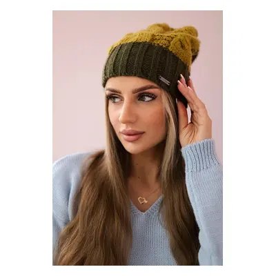 marka niezdefiniowana Cap with fleece Paris K212 mustard+khaki