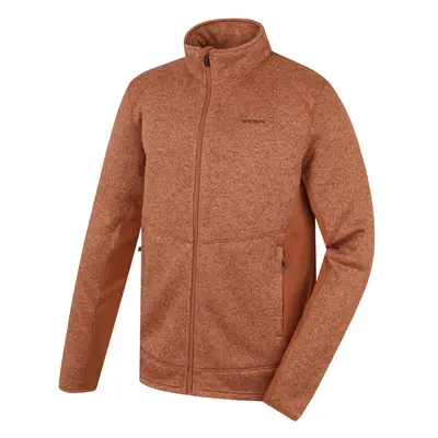 Men's fleece sweater with zip HUSKY Alan brown