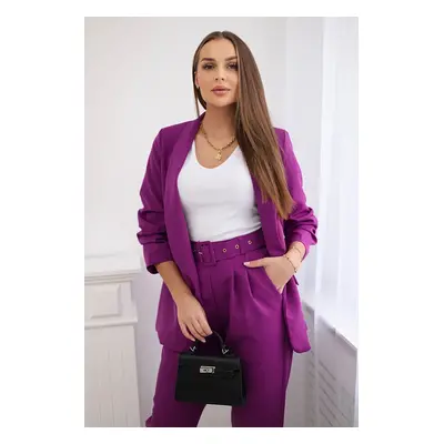 Kesi Włoski Elegant set of jackets and trousers dark purple