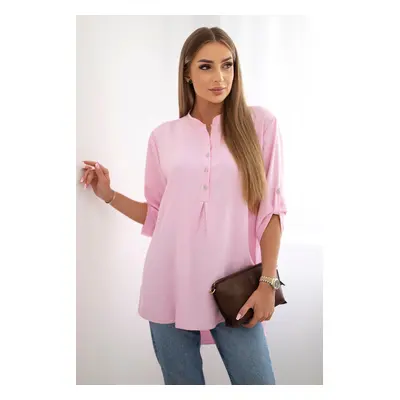 Kesi Włoski Blouse with a longer back candy pink