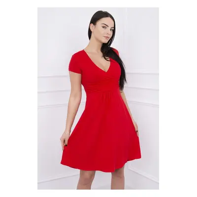 Kesi Dress cut under the bust, long sleeve, short sleeve red