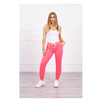 Cotton pants pink neon