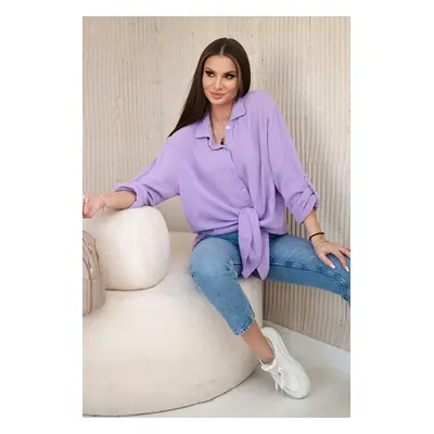 Kesi Włoski Cotton muslin shirt oversize violet