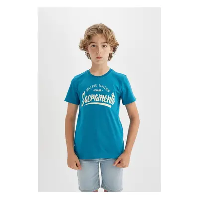 DEFACTO Boy's Crew Neck Printed Short Sleeve T-Shirt