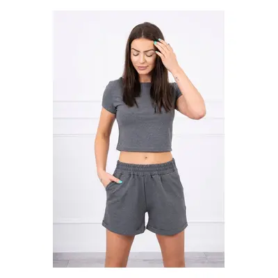 Cotton set with graphite shorts