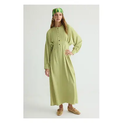 Trendyol Khaki Unlined Plain Weave Aerobin Hijab Dress