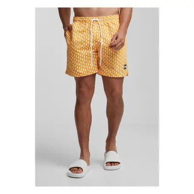 Men's Pattern Orange Swimwear with Pattern