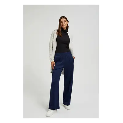 Women's trousers with elastic waistband MOODO - dark blue