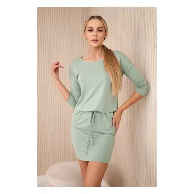 Kesi Viscose dress tied at the waist dark mint