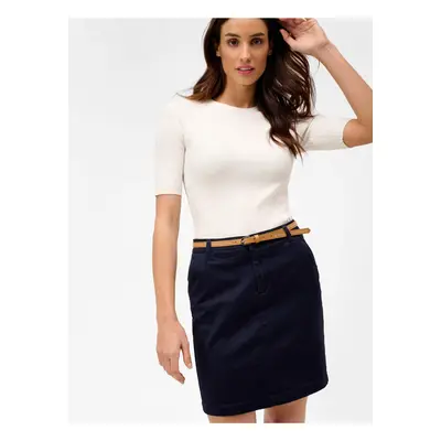 Dark blue short skirt with ORSAY belt - Women