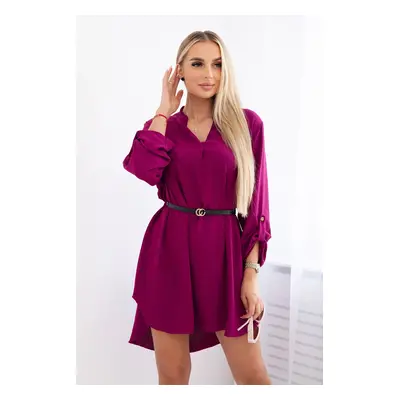 Kesi Włoski Dress with longer back and belt plum