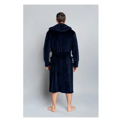 Long sleeve Mimas bathrobe - navy blue