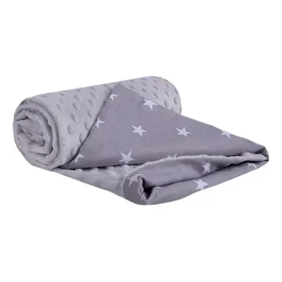 Medi Partners Blanket cotton + minky – White stars on gray + gray minky