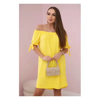 Kesi Włoski Dress tied on the sleeves yellow