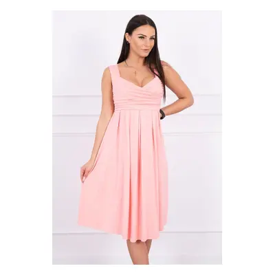 marka niezdefiniowana Dress with wide straps salmon