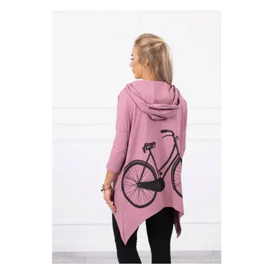 Sweatshirt with cycling print dark pink