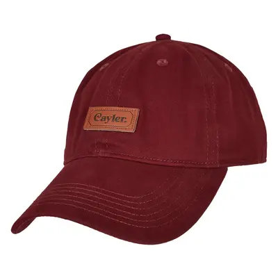 Elegant Bordeaux curved cap with patch