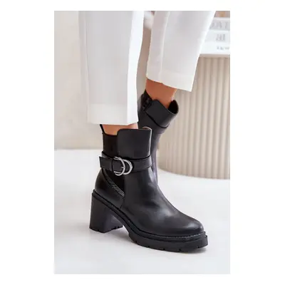 Women's ankle boots with a zipper insulated with a zipper black Inabelle