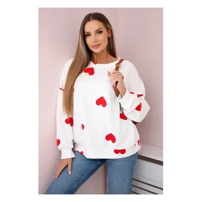 Kesi Włoski Butter sweatshirt with hearts print red