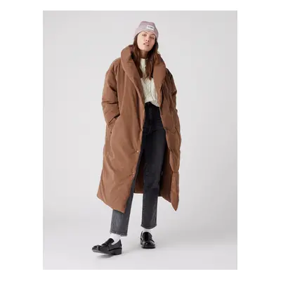 Brown women's winter coat with collar Wrangler - Women