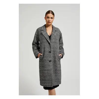 Women's checkered oversize coat MOODO - gray