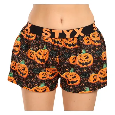 Women's Boxer Shorts Styx Art Sports Rubber Halloween Pumpkin