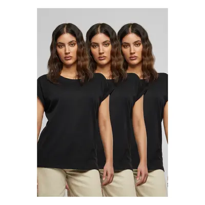 Women's T-shirt with extended shoulder pcs black+black+black