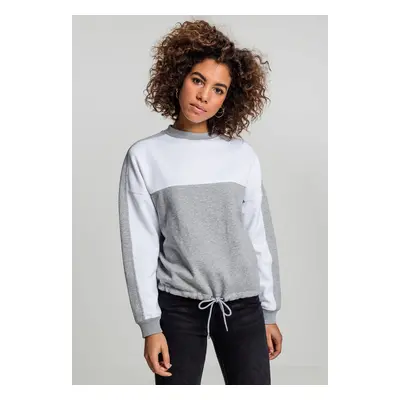 Women's Oversize 2-Tone Stripe Crew Grey/White