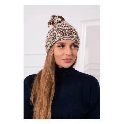 marka niezdefiniowana Cap with fleece Fiona K275 white + brown