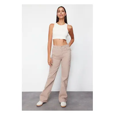 Trendyol Mink High Waist Wide Leg Jeans