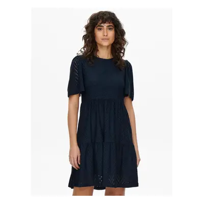 Dark blue perforated short dress JDY Carla - Women