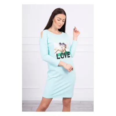 Dress with love mint print