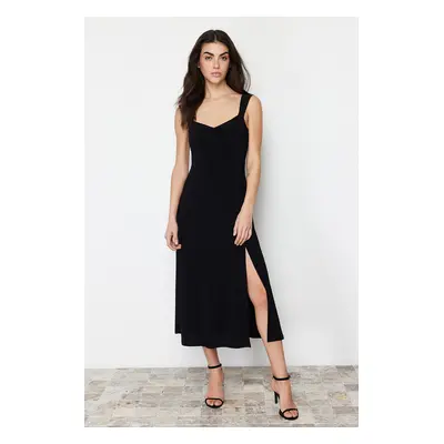 Trendyol Black Plain Stretchy Knitted Dress