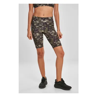 Women's High Waist Camo Tech Cycle Shorts in Wooden Digital Camouflage