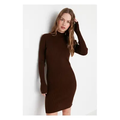 Trendyol Brown Mini Knitted Bodycon Dress