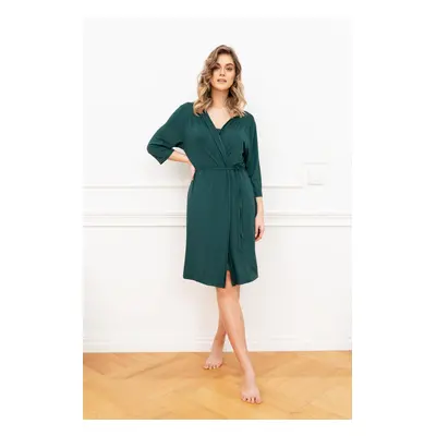 Women's Song Bathrobe with 3/4 Sleeves - Green