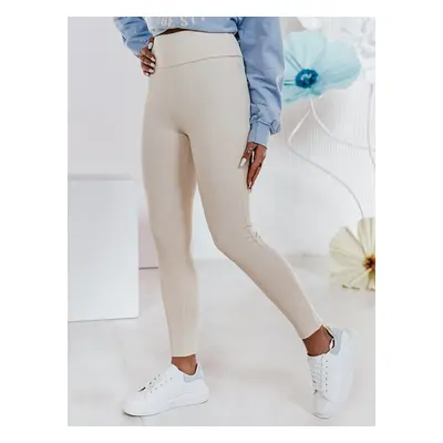 Női magas derekú leggings SOFLEGG bézs Dstreet