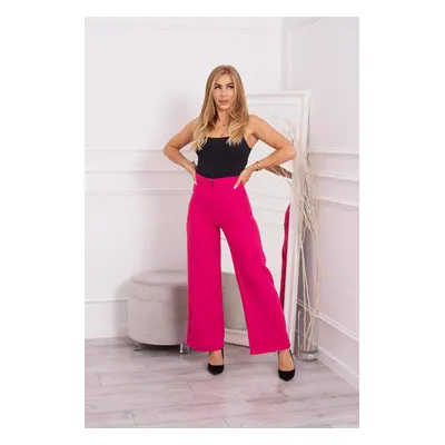 Fuchsia-coloured wide-legged trousers